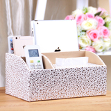 纸盒 桌面遥控器收纳盒创意欧式家用客厅茶几床头高档皮纸巾盒抽