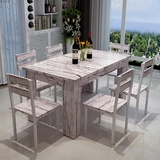 欧式仿大理石餐桌椅组合现代简约长方形餐桌6人餐桌一桌四椅餐桌