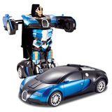 跑车遥控车一键变形机器人可漂移充电儿童玩具车男孩玩具变形金刚