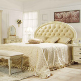 欧式双人床1.8米高档婚床 法式实木雕花床布艺床卧室家具厂家直销