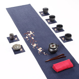 刺绣桌旗 梅花茶席 中式纯手工棉麻布茶道素雅中国风茶几桌布饰垫
