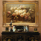 风之舞手绘油画欧式古典花卉油画HA154别墅客厅餐厅壁炉有框装饰
