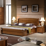 全实木床1.8米1.5纯胡桃木床中式实木双人床高箱气压储物大床
