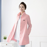 韩国大码女装纯色外套休闲春季中年妈妈装立领中长款夹克JK603039