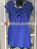 HM H&M女装专柜正品代购 蓝黑 花纹修身短袖露背连衣裙原价149