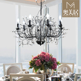 创意现代个性吊灯欧式别墅新款美式艺术铁艺术客厅餐厅 水晶吊灯