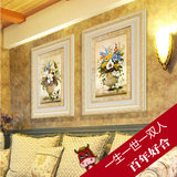 客厅大气欧式美式时尚玄关餐厅装饰画壁画挂画有框画两联品味