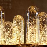2016MT100玻璃LED卧室床头小夜灯实木北欧创意星空萤火虫装饰台灯