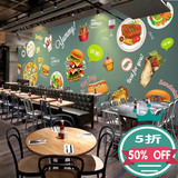 涂鸦面包店美食壁纸饮品店美式料理餐厅餐饮咖啡厅小吃店墙纸壁画
