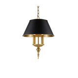 新中式黑色灯罩双头黄铜全铜吊灯 美式欧式别墅吧台客厅餐厅灯