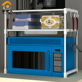 置物架厨房简易微波炉架家用烤箱架调味料架带4个挂钩收纳架包邮