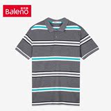 Baleno/班尼路男装 时尚休闲翻领短袖polo衫 青年条纹保罗衫T恤潮
