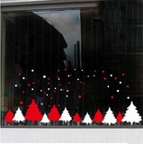 新年圣诞节小树墙贴纸店铺橱窗贴玻璃门贴圣诞树腰线双面玻璃贴纸