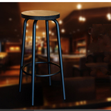 复古酒吧椅铁艺实木吧台椅子星巴克高脚凳咖啡厅休闲吧凳吧凳椅子