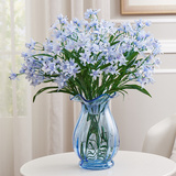 蒂拉欧式创意彩色透明玻璃花瓶花艺套装假花仿真花客厅装饰摆件