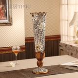 高档欧式客厅树脂摆件大号插花花瓶创意装饰客厅高档落地工艺花器