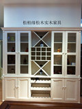 上海厂家直销环保樟子松木实木家具 可定制实木间厅柜/酒柜/隔断