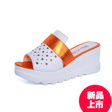 夏季韩版新款女士凉鞋露趾镂空松糕底坡厚跟时尚百搭学生拖鞋