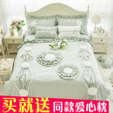 欧式四件套全棉韩版纯棉公主韩式蕾丝床裙素色床上用品1.8m床特价