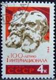 苏联-马克斯和恩格斯-第一国际百年邮票 1964年