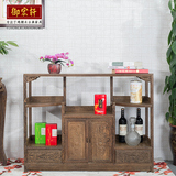 中式红木家具茶水柜 鸡翅木餐边柜 实木小储物柜带门功夫茶柜碗柜
