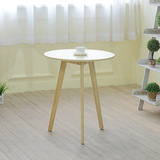 特价 简约现代扁脚圆桌 客厅创意实木三角小茶几 休闲组装小圆桌
