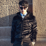 2015冬装男款韩版棉衣修身皮夹克时尚休闲羽绒服外套青年外衣加厚