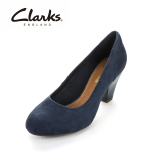 clarks浅口粗跟低帮鞋5cm正装同款中跟女鞋新款圆头单鞋16新品EC