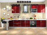 上海厨房亚克力门板定制 石英石 不锈钢台面 一字型 整体橱柜定制