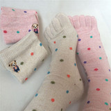 五指袜女纯棉可爱创意刺绣中筒脚趾袜五趾袜女抗菌除臭防脚气舒适