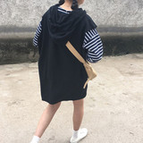 韩国ulzzang学生运动休闲宽松外搭无袖套头上衣女薄款连帽卫衣潮