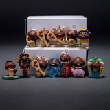 包邮12款蘑菇人卡通造型公仔摆件玩偶玩具+带灯台灯圣诞节礼物