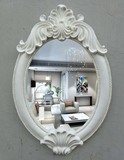 新品欧式美式乡村酒店镜子椭圆形壁挂装饰镜卫浴梳妆浴室镜子