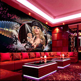3D立体个性性感美女主题大型壁画KTV墙纸墙布音乐酒吧壁纸背景墙