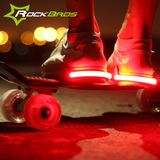 c7ROCKBROS运动发光尾灯鞋夹灯夜骑跑步警示灯信号灯LED单车装备
