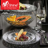 特价Z-SHINE人造水晶玻璃西餐具套装圆形餐盘平盘水晶沙拉盘欧式