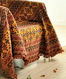 外贸 纯棉美式印第安民族风流苏线毯 粗织盖毯沙发毯子 特价包邮