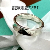 蒂芬尼925纯银玫瑰金三钻指环T家1837宽窄版单钻情侣结婚戒指对戒
