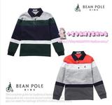 预售BEANPOLE韩国品牌童装冬季新款儿童15年男童条纹翻领拼接T恤