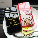 Hello Kitty镜面iphone6s手机壳4.7苹果6plus卡通硅胶套5s软挂绳