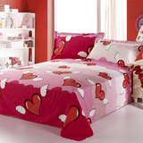 铺双人床单纯棉2米床粉色布料加厚1.8m床学生床单单件不掉色上下