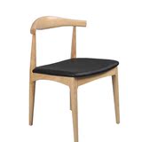 欧式实木牛角餐椅简约靠背椅餐厅凳家用电脑椅现代休闲椅水曲柳