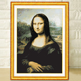 精准印花十字绣蒙娜丽莎的微笑人物欧式油画新款十字绣客厅系列