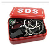 户外野外生存工具刀应急包组合套装装备SOS生存盒 自救求生盒包邮