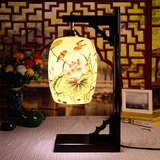 景德镇中式陶瓷台灯 复古创意婚庆卧室床头 书房薄胎陶瓷灯饰