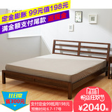 纯实木双人床1.8米白橡木靠背布艺软包床1.5米可拆洗原木简约家具