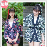 玉兔跃玄海复古日系和风浴衣外套日式少女夏日祭短款上衣和服外套
