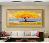 发财树客厅装饰画立体有框挂画玄关餐厅酒店油画现代简约抽象墙画