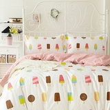 宜家纯棉卡通可爱公主粉色甜美床单床笠款单双人1.5米全棉四件套
