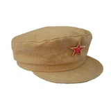 50式君帽 带陆帽徽 65式以前老式纯棉第一批土黄帽 复刻品